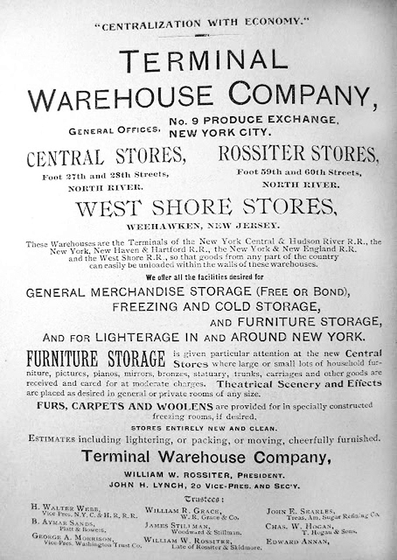 Ad for the Terminal Warehouse Company. Image: Kings Handbook of New York