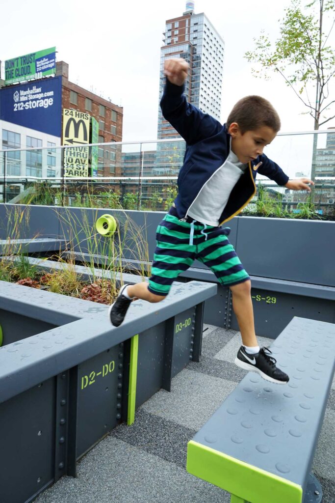 Leaping in The Beams on the High Line, September 2014.Photo: Annik LaFarge, author of On the High Line