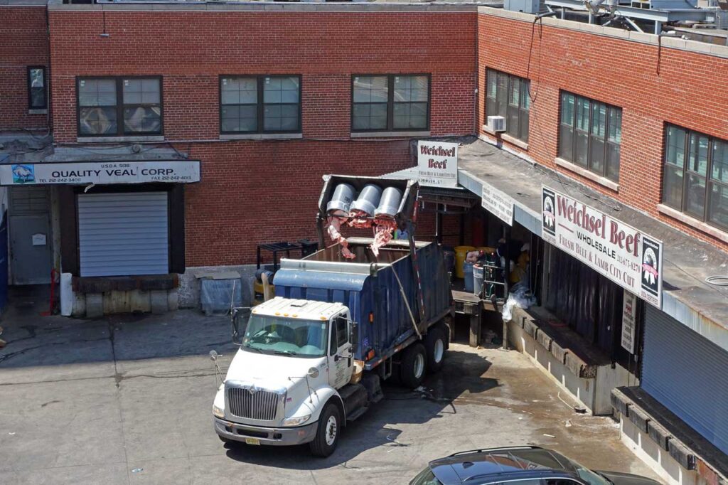 Weischsel Beef loading its truck under the High Line, May 2015. Photo: Annik LaFarge, author of On the High Line