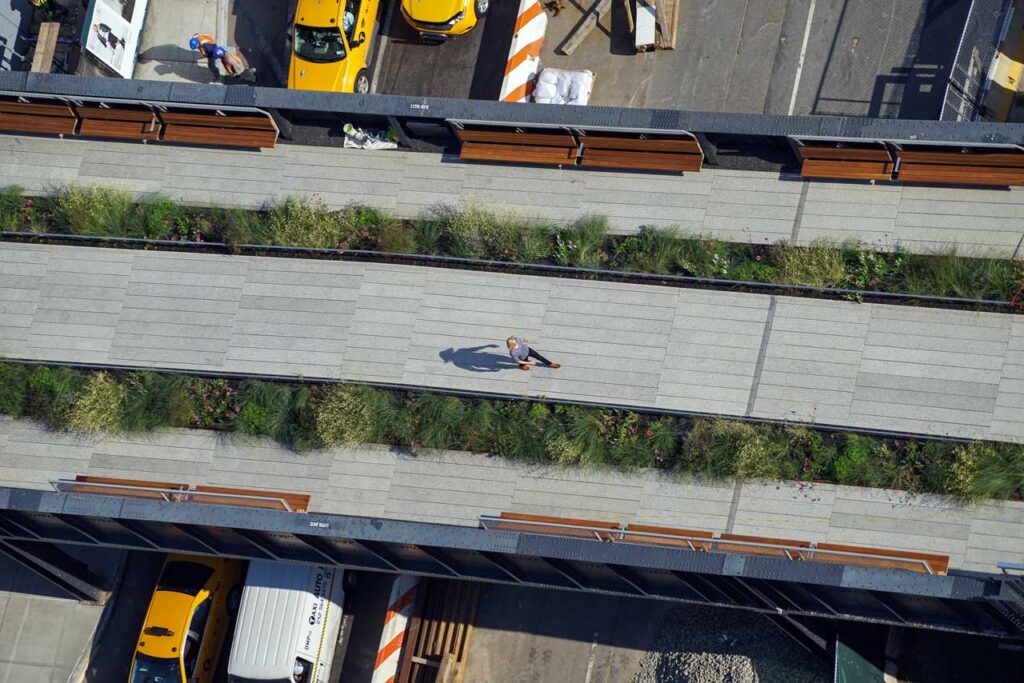 Aerial view of the 11th Street Bridge, September 2019, Photo: Annik LaFarge, author of On the High Line