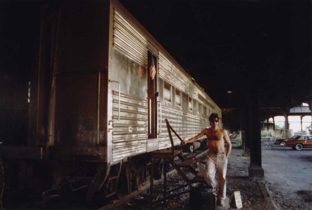 Peter Obletz outside his rail car on 11th Avenue at 30th Street. Photo: courtesy Peter Richards